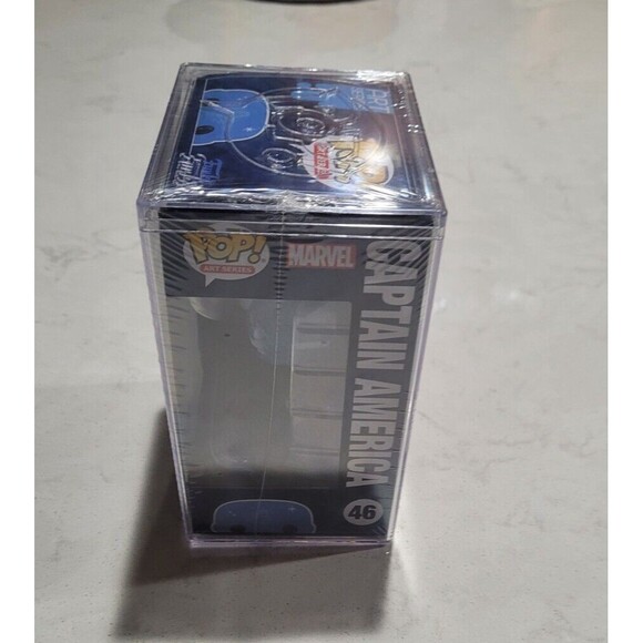 Funko Pop! #46 Artist Series Marvel Captain America SEALED w POP! PROTECTOR RARE - Picture 5 of 11